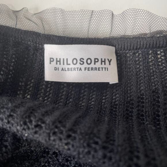 Philosophy di Alberta Ferretti Virgin Wool Cardigan Sweater Chain Trim 4 EUC - Picture 5 of 14